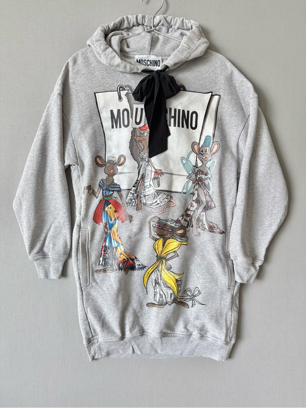 Moschino Couture by Jeremy Scott "Mo(u)schino" Hooded Sweatshirt Dress - Size 36